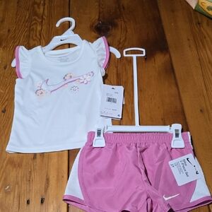 Nwt Nike White and Pink Toddler Set Sz 2t